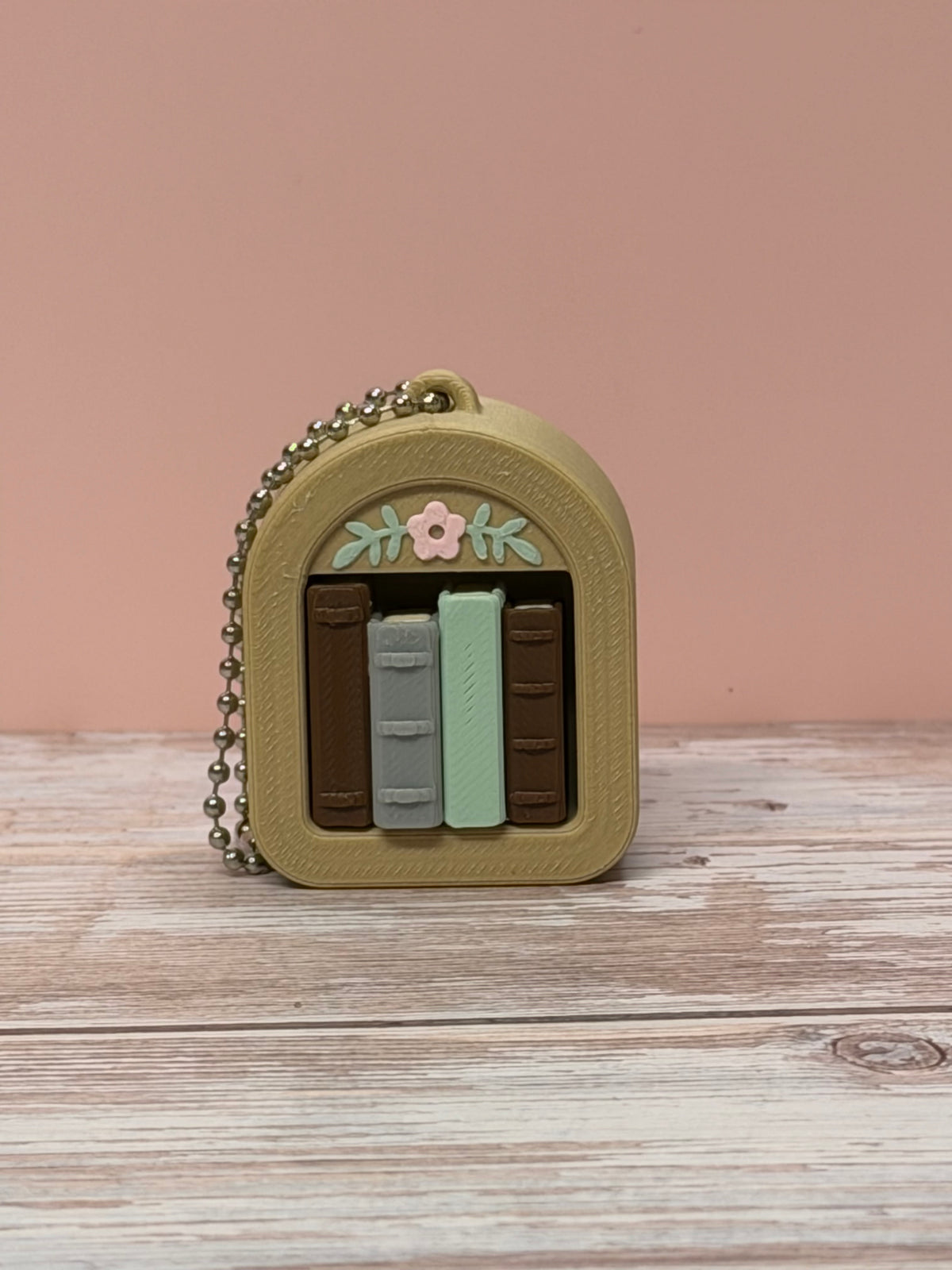 Cozy Bookshelf Clicker Keychain