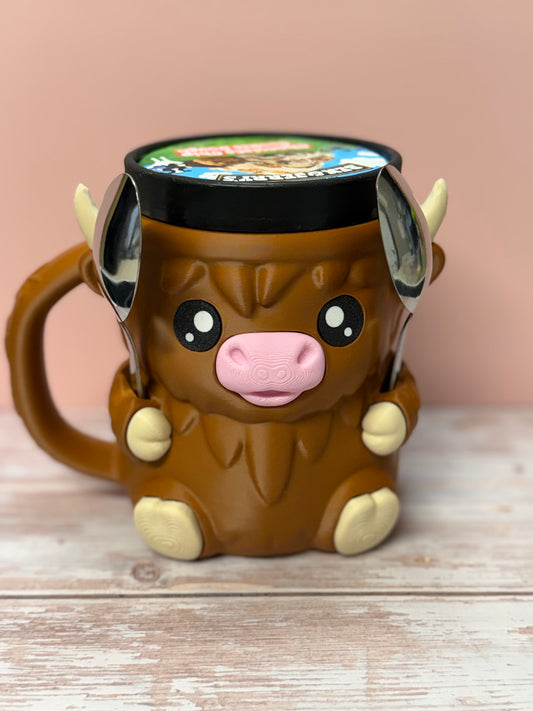 Highland Cow Ice Cream Pint Holder