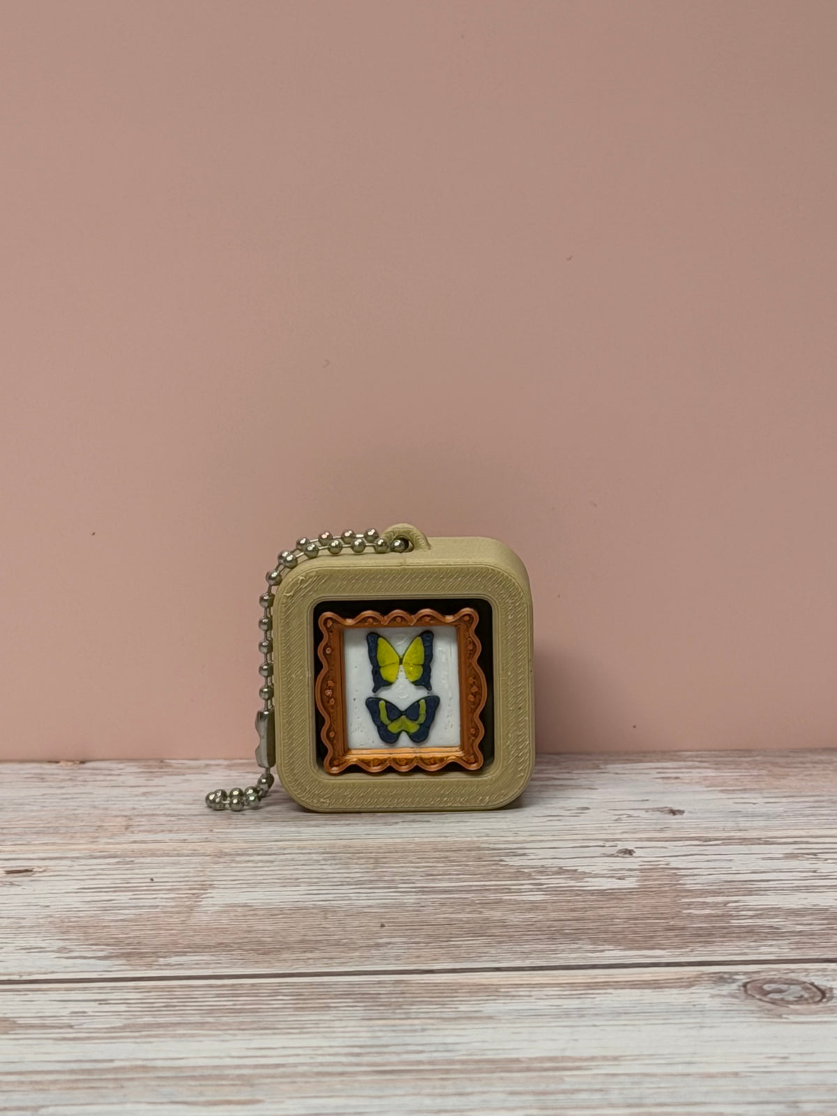 Framed Butterfly Clicker Keychain