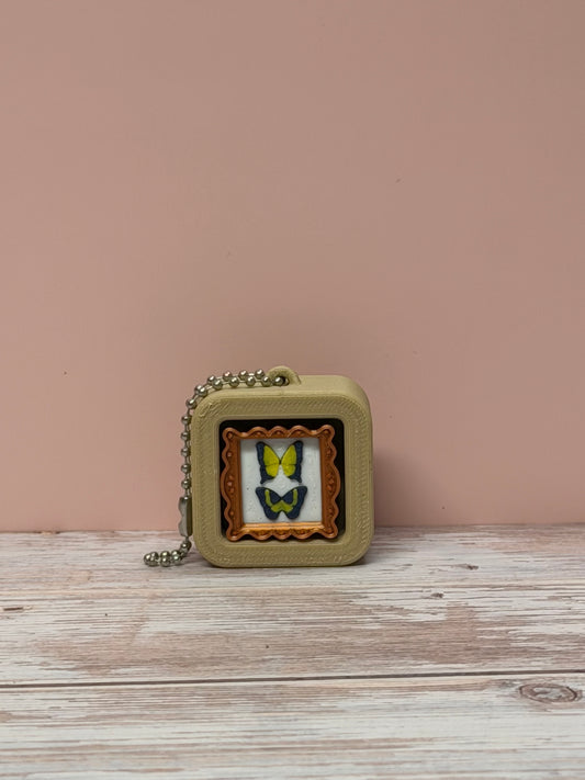 Framed Butterfly Clicker Keychain