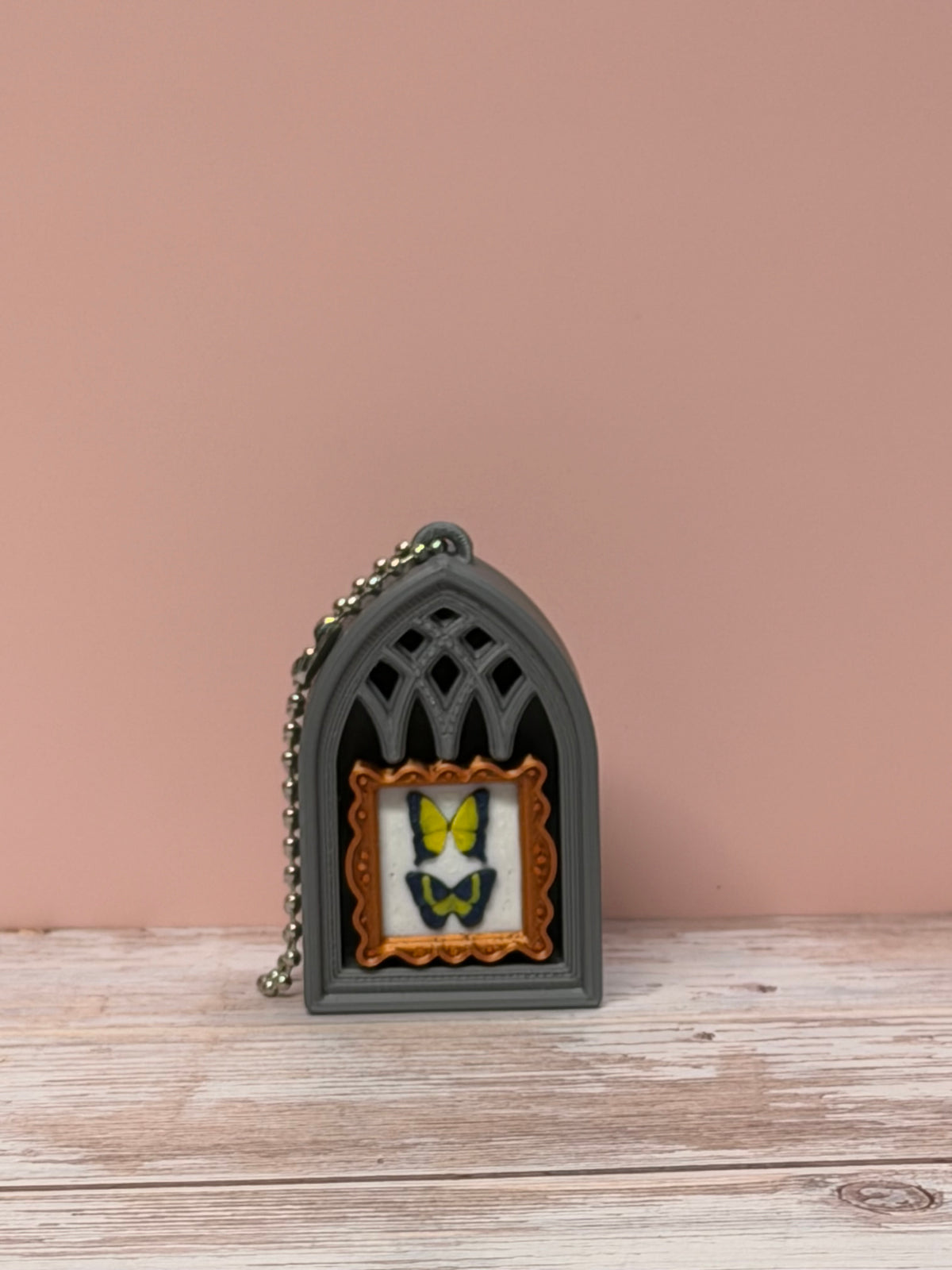 Gothic Butterfly Portrait Clicker Keychain