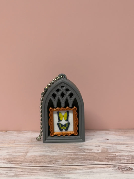 Gothic Butterfly Portrait Clicker Keychain