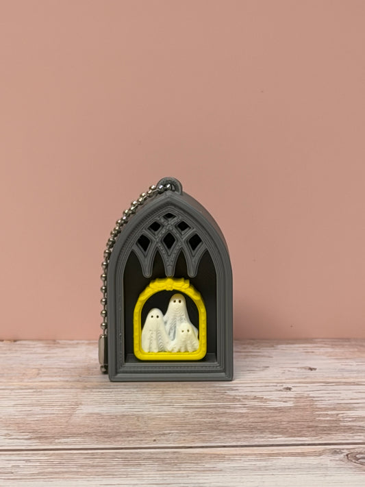 Ghost Portrait Clicker Keychain