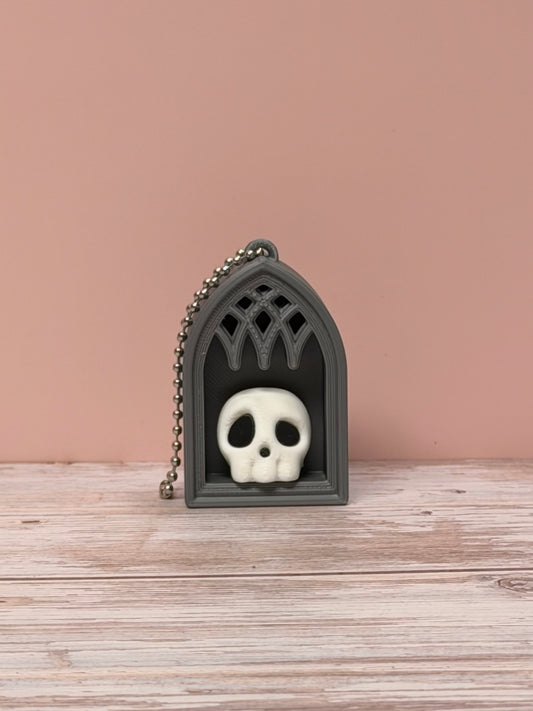 Gothic Skull Clicker Keychain