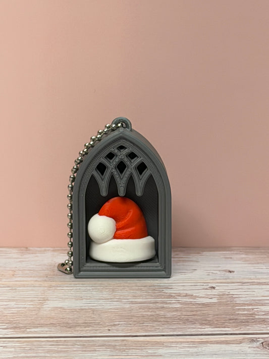 Gothic Santa Hat Clicker Keychain